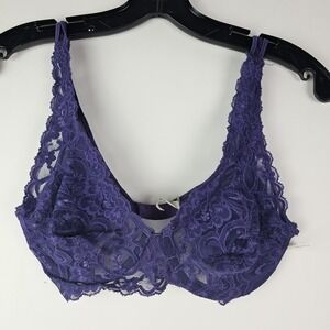 Vintage Christian Dior‎ Intimate Lace Bra 34C Purple NWT Style 1927 Unpadded UW